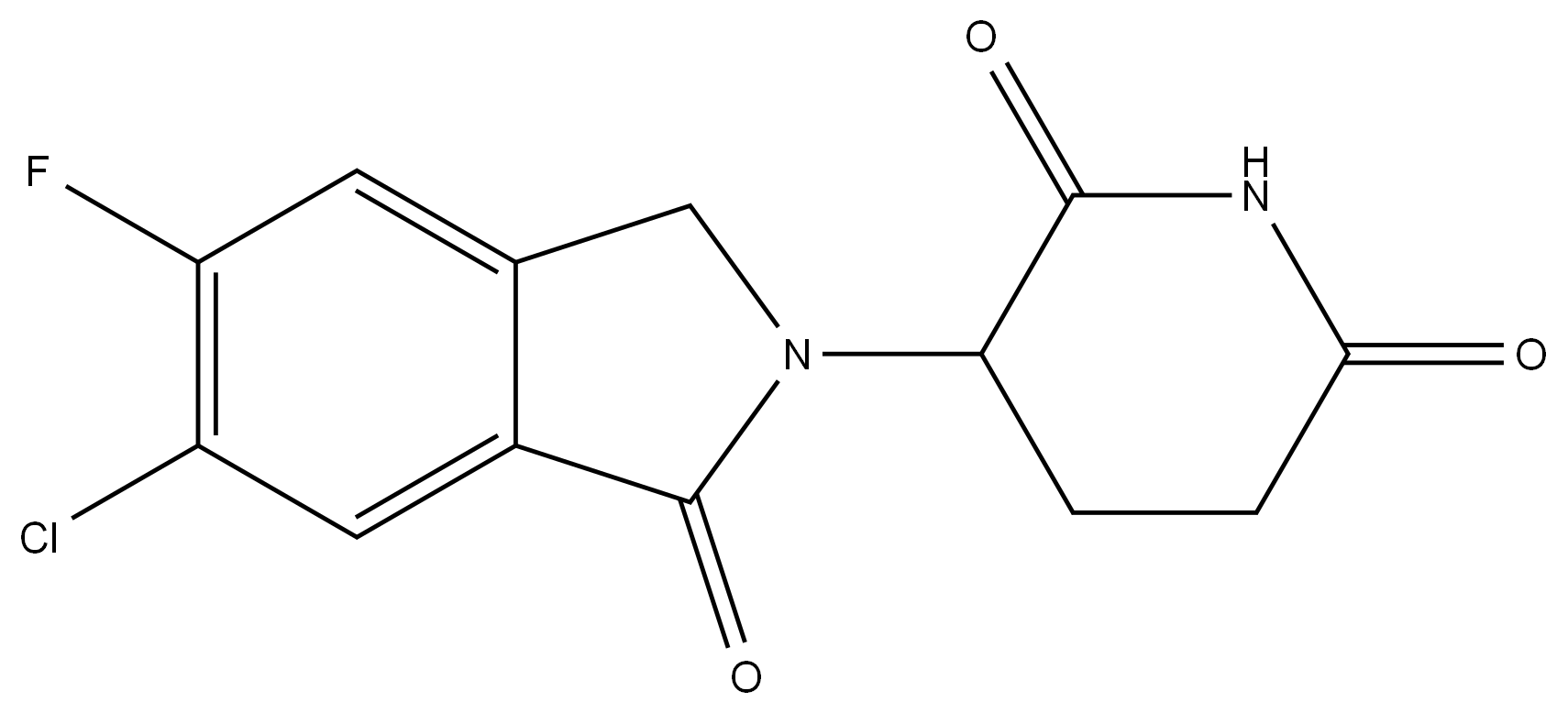 3-(6-chloro-5-fluoro-1-oxoisoindolin-2-yl)piperidine-2,6-dione 结构式