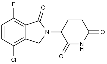 3-(4-chloro-7-fluoro-1-oxoisoindolin-2-yl)piperidine-2,6-dione 结构式