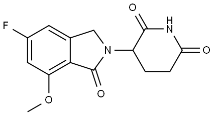 3-(5-fluoro-7-methoxy-1-oxoisoindolin-2-yl)piperidine-2,6-dione 结构式