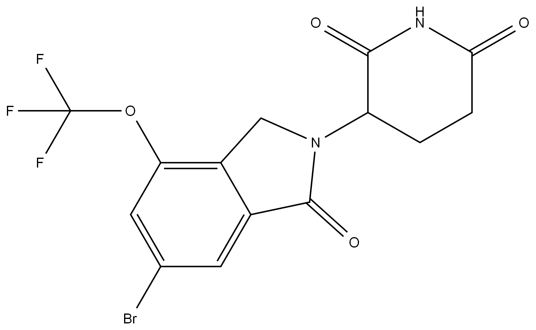 3-(6-bromo-1-oxo-4-(trifluoromethoxy)isoindolin-2-yl)piperidine-2,6-dione 结构式