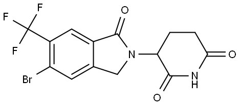 3-(5-bromo-1-oxo-6-(trifluoromethyl)isoindolin-2-yl)piperidine-2,6-dione 结构式