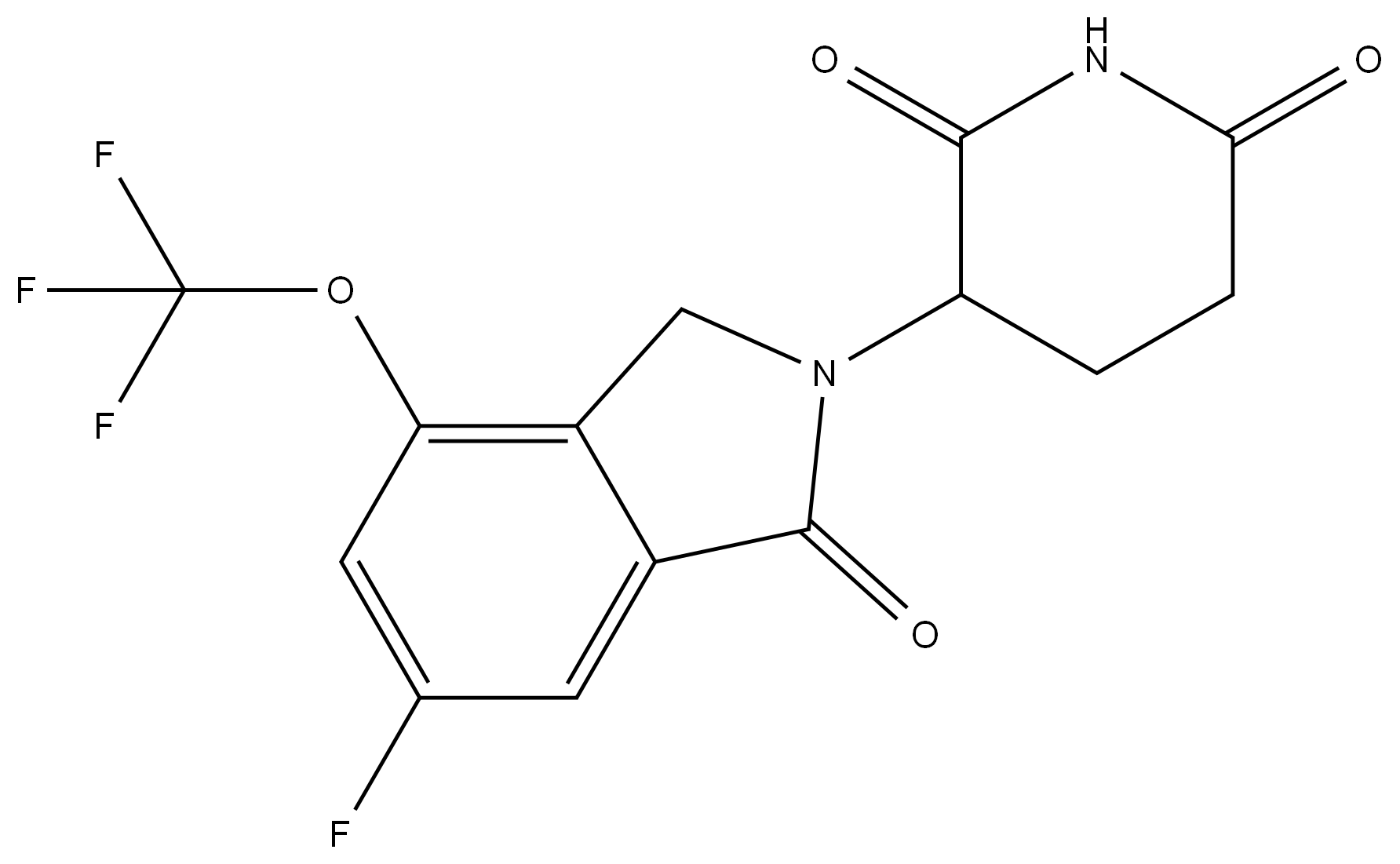 3-(6-fluoro-1-oxo-4-(trifluoromethoxy)isoindolin-2-yl)piperidine-2,6-dione 结构式