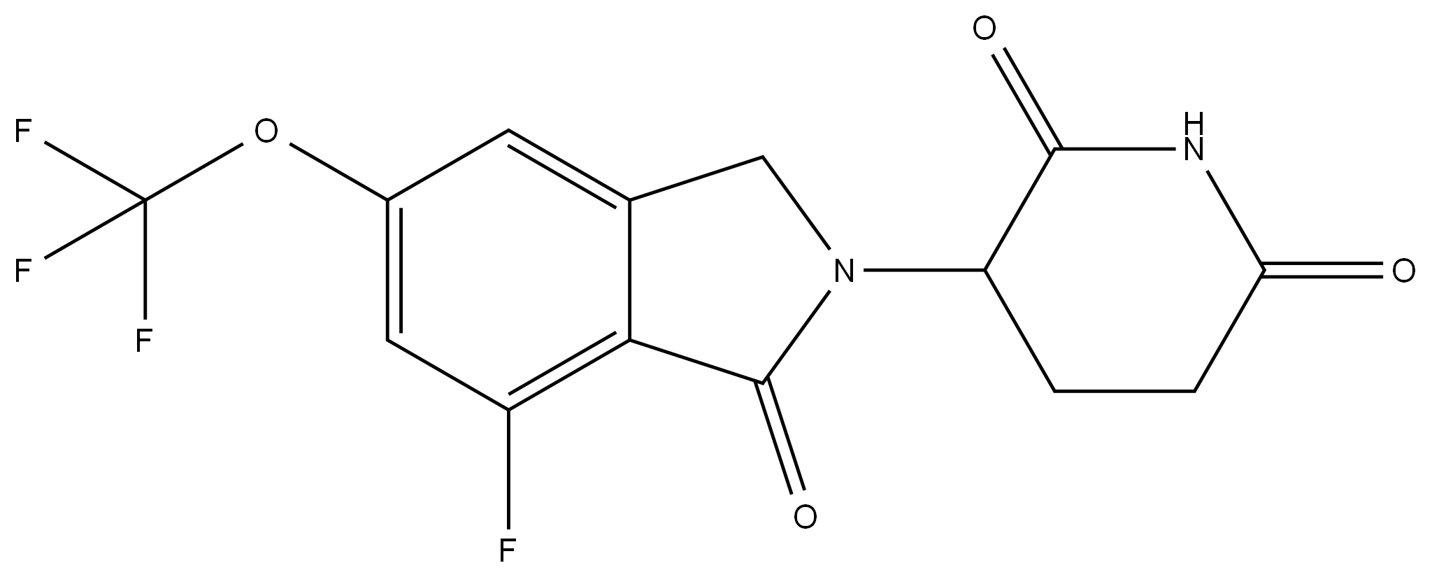 3-(7-fluoro-1-oxo-5-(trifluoromethoxy)isoindolin-2-yl)piperidine-2,6-dione 结构式