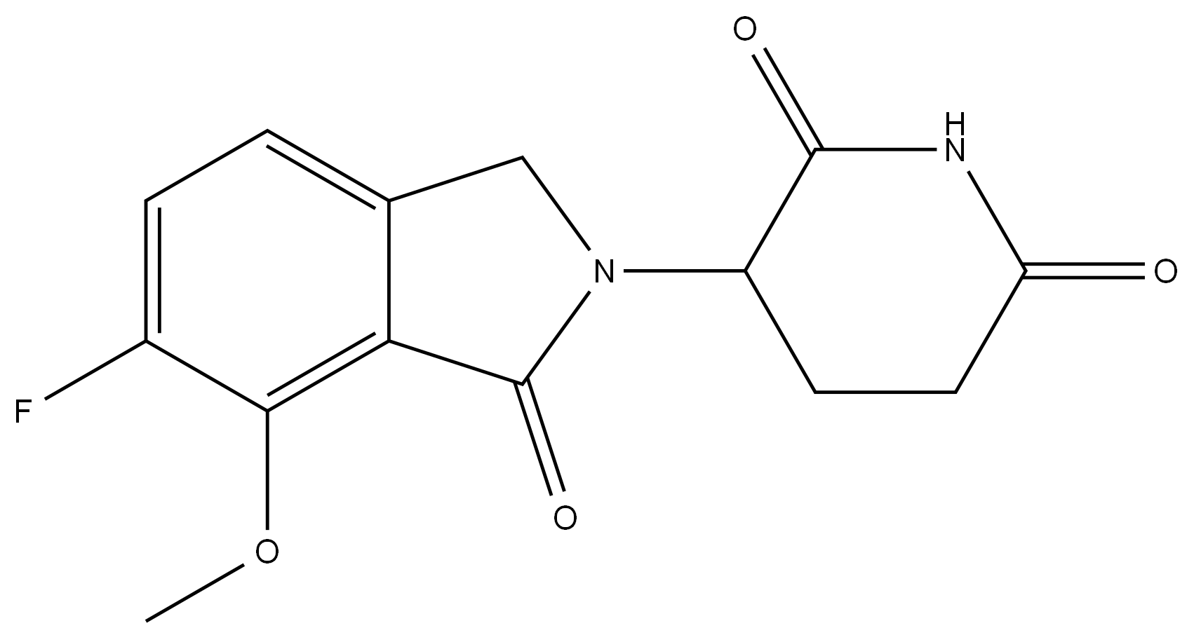 3-(6-fluoro-7-methoxy-1-oxoisoindolin-2-yl)piperidine-2,6-dione 结构式