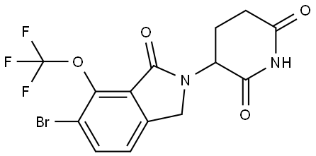 3-(6-bromo-1-oxo-7-(trifluoromethoxy)isoindolin-2-yl)piperidine-2,6-dione 结构式