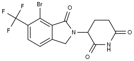3-(7-bromo-1-oxo-6-(trifluoromethyl)isoindolin-2-yl)piperidine-2,6-dione 结构式