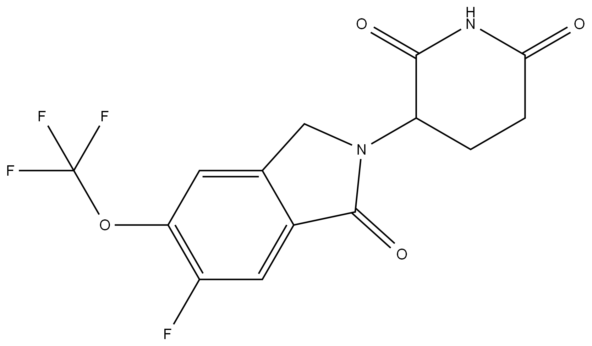 3-(6-fluoro-1-oxo-5-(trifluoromethoxy)isoindolin-2-yl)piperidine-2,6-dione 结构式