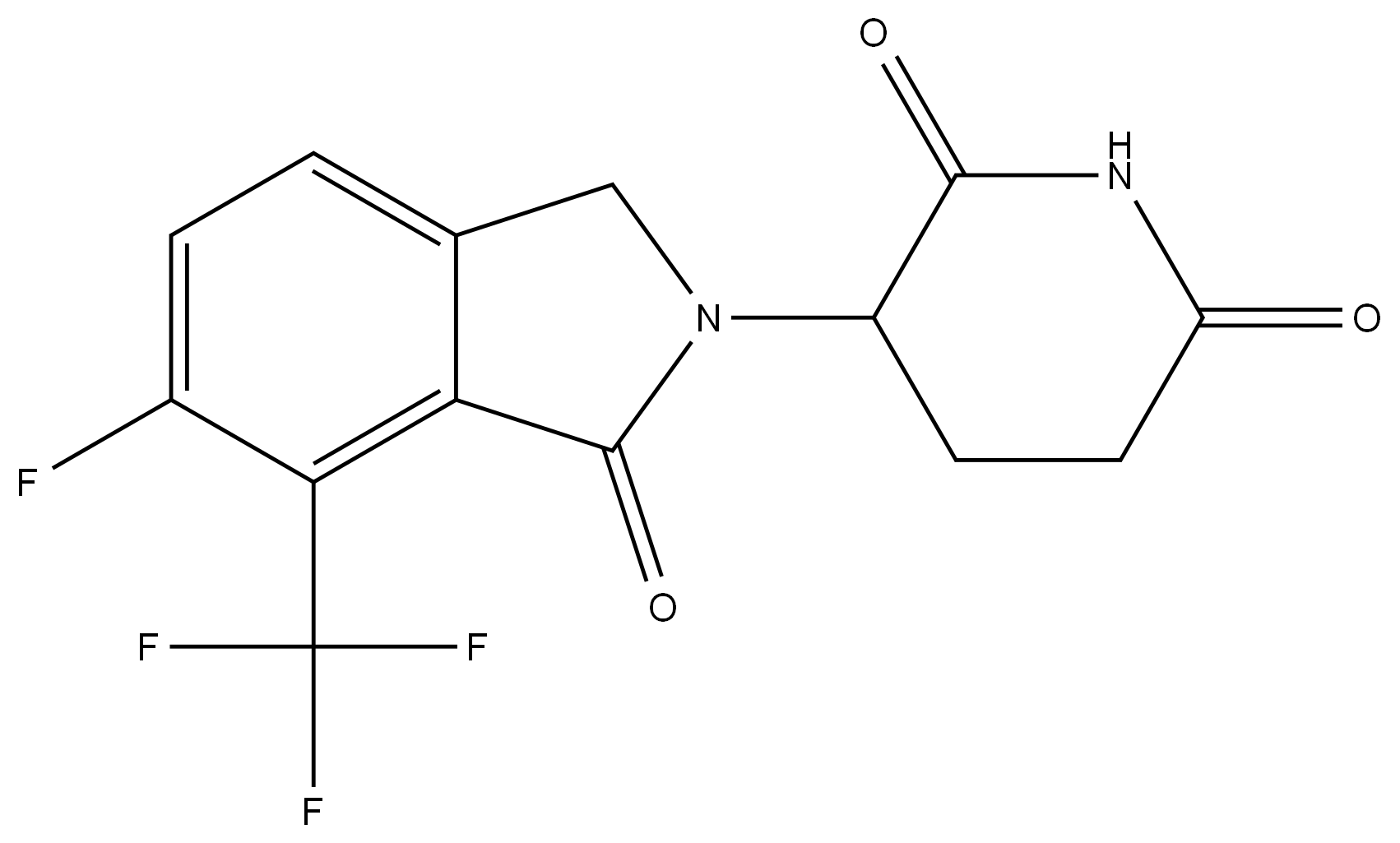 3-(6-fluoro-1-oxo-7-(trifluoromethyl)isoindolin-2-yl)piperidine-2,6-dione 结构式