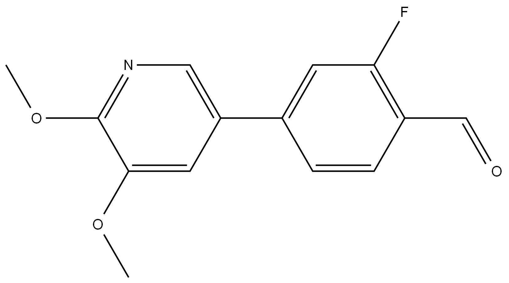 4-(5,6-Dimethoxy-3-pyridinyl)-2-fluorobenzaldehyde 结构式