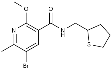 5-Bromo-2-methoxy-6-methyl-N-[(tetrahydro-2-thienyl)methyl]-3-pyridinecarboxa... 结构式