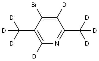 4-bromo-2,5-bis(methyl-d3)pyridine-3,6-d2 结构式