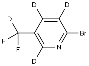 2-bromo-5-(difluoromethyl-d)pyridine-3,4,6-d3 结构式