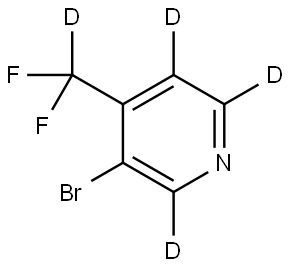 3-bromo-4-(difluoromethyl-d)pyridine-2,5,6-d3 结构式