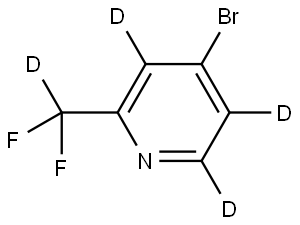 4-bromo-2-(difluoromethyl-d)pyridine-3,5,6-d3 结构式