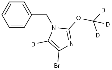 1-benzyl-4-bromo-2-(methoxy-d3)-1H-imidazole-5-d 结构式