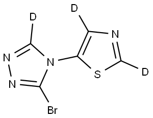 5-(3-bromo-4H-1,2,4-triazol-4-yl-5-d)thiazole-2,4-d2 结构式