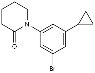 1-(3-bromo-5-cyclopropylphenyl)piperidin-2-one 结构式