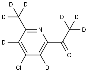 1-(4-chloro-6-(methyl-d3)pyridin-2-yl-3,5-d2)ethan-1-one-2,2,2-d3 结构式