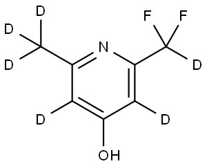 2-(difluoromethyl-d)-6-(methyl-d3)pyridin-3,5-d2-4-ol 结构式