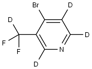 4-bromo-3-(difluoromethyl-d)pyridine-2,5,6-d3 结构式
