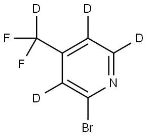 2-bromo-4-(difluoromethyl-d)pyridine-3,5,6-d3 结构式