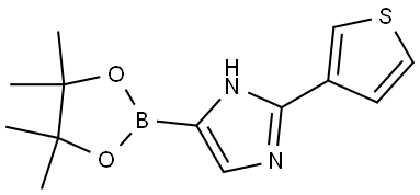 4-(4,4,5,5-tetramethyl-1,3,2-dioxaborolan-2-yl)-2-(thiophen-3-yl)-1H-imidazole 结构式