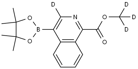 methyl-d3 4-(4,4,5,5-tetramethyl-1,3,2-dioxaborolan-2-yl)isoquinoline-1-carboxylate-3-d 结构式