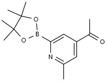 1-(2-methyl-6-(4,4,5,5-tetramethyl-1,3,2-dioxaborolan-2-yl)pyridin-4-yl)ethan-1-one 结构式
