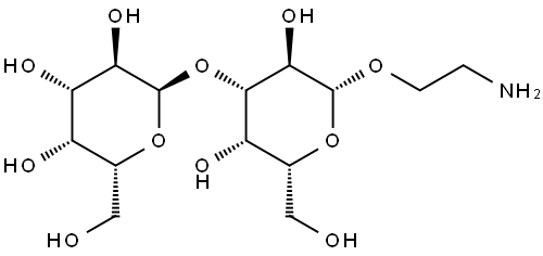 2-氨基乙基3-O-Α-D-吡喃半乳糖基-Β-D-吡吡喃半乳糖苷 结构式