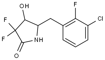 5-(3-chloro-2-fluorobenzyl)-3,3-difluoro-4-hydroxypyrrolidin-2-one 结构式