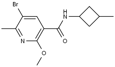 5-bromo-2-methoxy-6-methyl-N-(3-methylcyclobutyl)nicotinamide 结构式