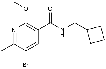 5-Bromo-N-(cyclobutylmethyl)-2-methoxy-6-methyl-3-pyridinecarboxamide 结构式