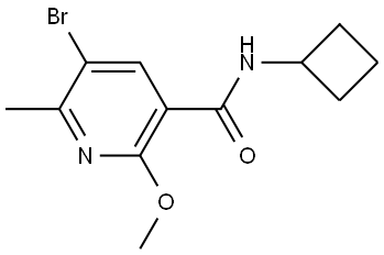 5-Bromo-N-cyclobutyl-2-methoxy-6-methyl-3-pyridinecarboxamide 结构式