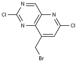 8-(bromomethyl)-2,6-dichloropyrido[3,2-d]pyrimidine 结构式