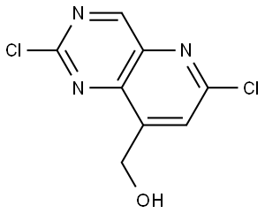 (2,6-dichloropyrido[3,2-d]pyrimidin-8-yl)methanol 结构式