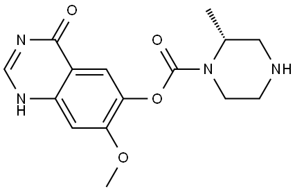 1-Piperazinecarboxylic acid, 2-methyl-, 3,4-dihydro-7-methoxy-4-oxo-6-quinazolinyl ester, (2R)- 结构式