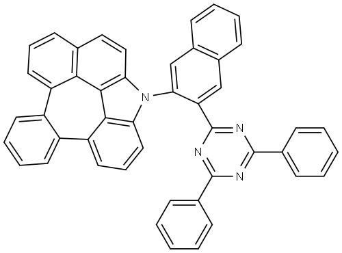 1-(3-(4,6-二苯基-1,3,5-三嗪-2-基)萘-2-基)-1H-1-氮杂二苯并[G,IJ]萘[2,1,8-CDE]偶氮烯 结构式