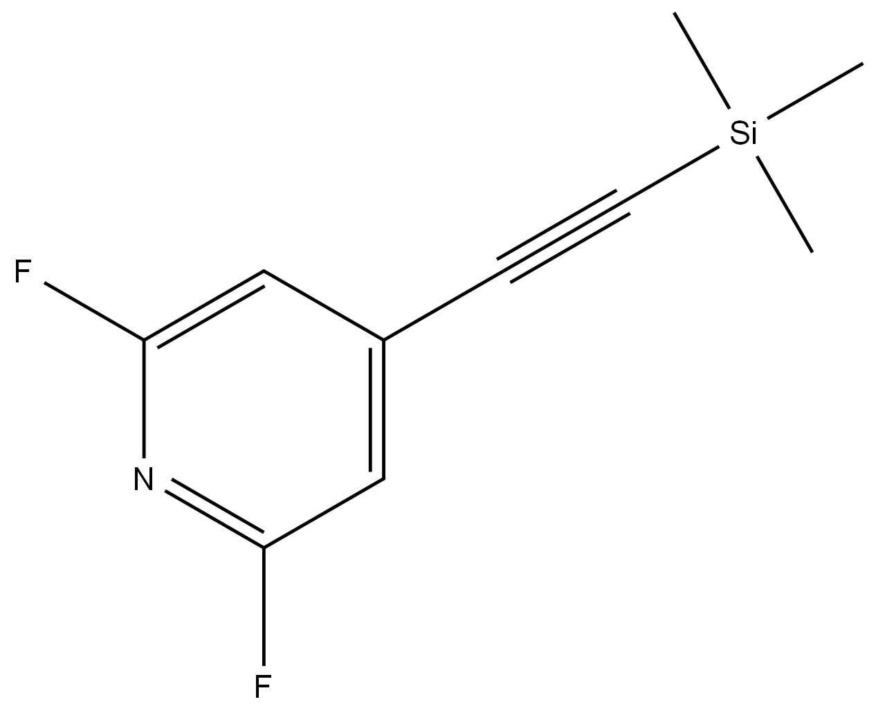 2,6-difluoro-4-((trimethylsilyl)ethynyl)pyridine 结构式