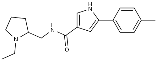 N-((1-乙基吡咯烷-2-基)甲基)-5-(对甲苯基)-1H-吡咯-3-甲酰胺 结构式