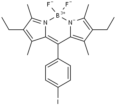 4,4-二氟-8-(4-碘苯基)-1,3,5,7-四甲基-4-硼酸-3A,4A-二氮杂-S-茚三烯 结构式