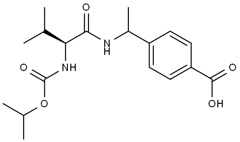 4-(1-((S)-2-((异丙氧羰基)氨基)-3-甲基丁酰胺基)乙基)苯甲酸 结构式