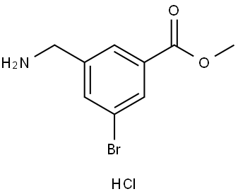 3-(氨基甲基)-5-溴苯甲酸甲酯盐酸盐 结构式