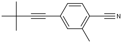 4-(3,3-Dimethyl-1-butyn-1-yl)-2-methylbenzonitrile 结构式