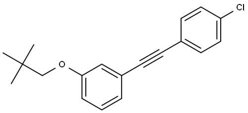 1-[2-(4-Chlorophenyl)ethynyl]-3-(2,2-dimethylpropoxy)benzene 结构式