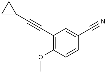 3-(2-Cyclopropylethynyl)-4-methoxybenzonitrile 结构式