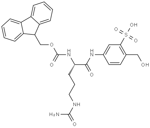 Fmoc-Cit-Sulfo-PAB-OH 结构式