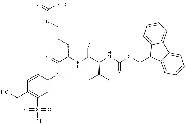 Fmoc-Val-Cit-Sulfo-PAB 结构式