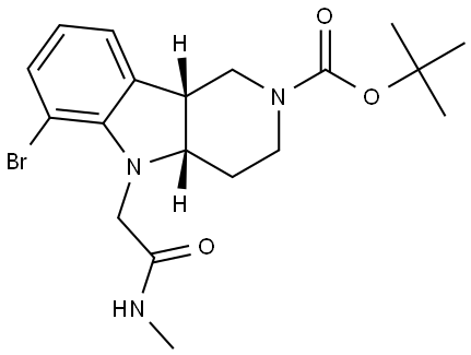 (4aS,9bR)-isopropyl 6-bromo-5-(2-(methylamino)-2-oxoethyl)-3,4,4a,5-tetrahydro-1H-pyrido[4,3-b]indole-2(9bH)-carboxylate 结构式