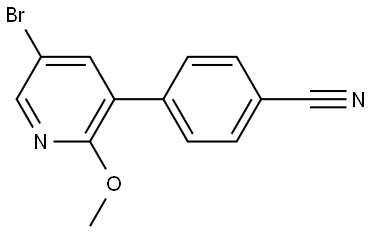 Benzonitrile, 4-(5-bromo-2-methoxy-3-pyridinyl)- 结构式