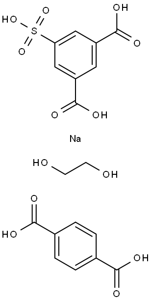 5-砜基-1,3-苯二甲酸单钠盐与1,4-苯二甲酸和1,2-乙二醇的聚合物 结构式